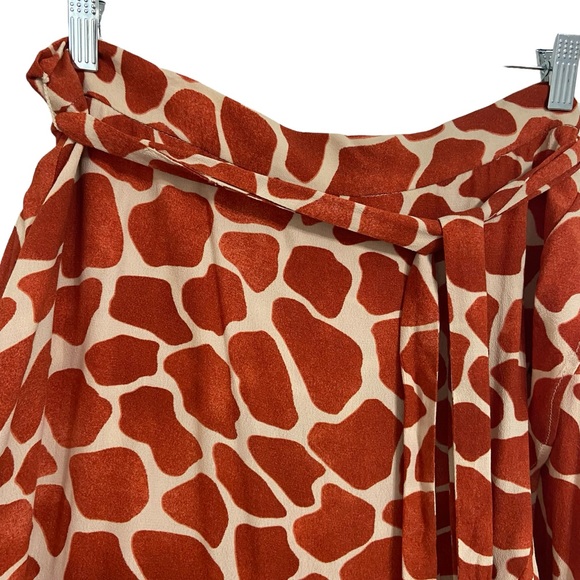 Ann Taylor Giraffe Print Flounce Wrap Maxi Skirt - Picture 6 of 10